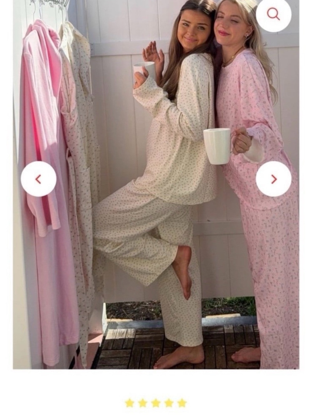 Cozy Floral Long-Sleeve Pajama Set in Blue and Cream